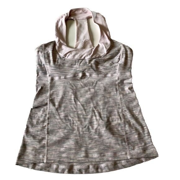 Lululemon Scoop Neck Tank Pink Gray Space Dye Racerback Built In Shelf Bra S 8 - Picture 1 of 10